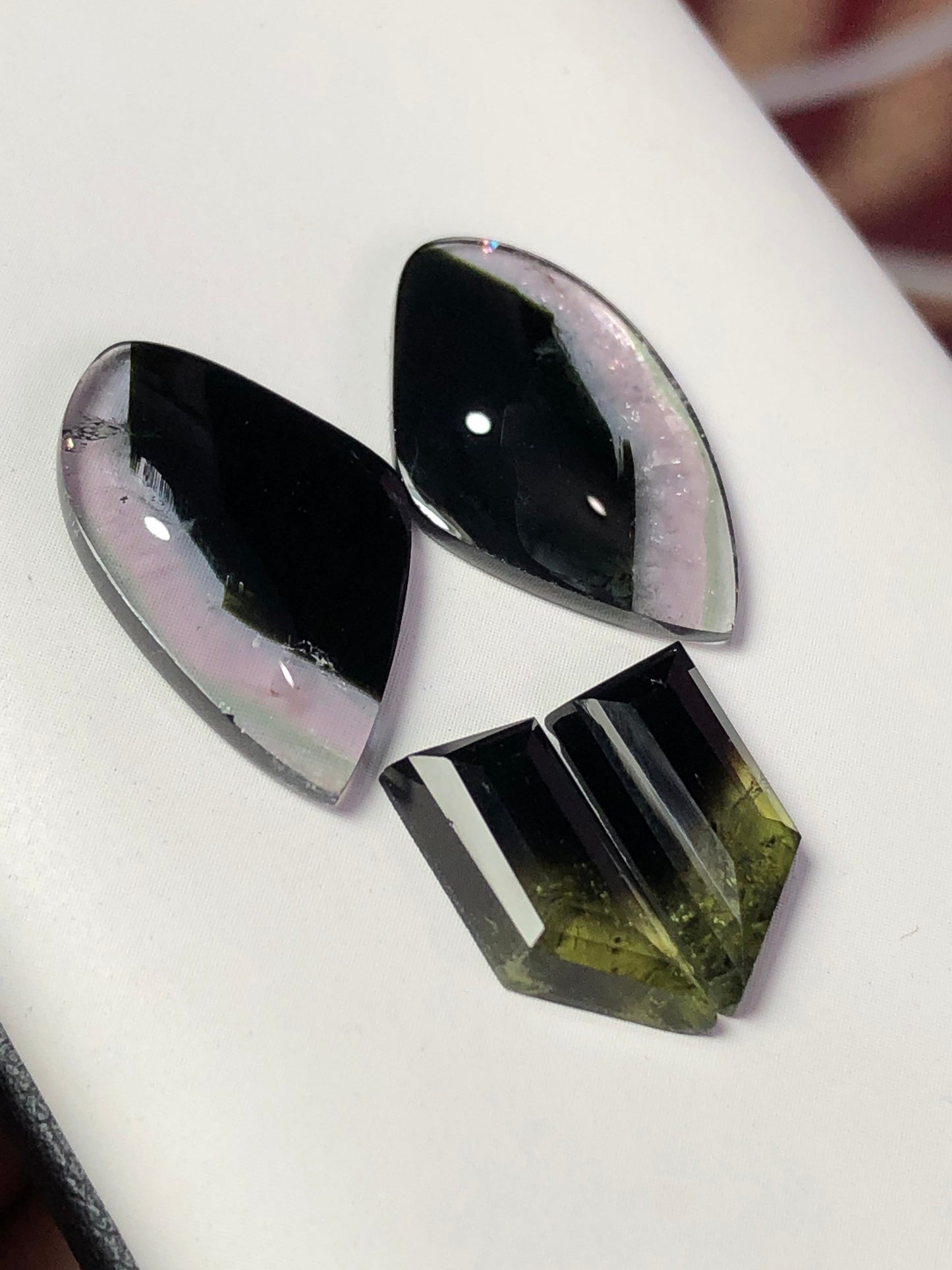 16.30 carats very beautiful natural tourmaline pairs available smaller pair:12.5mm longer pair 20mm