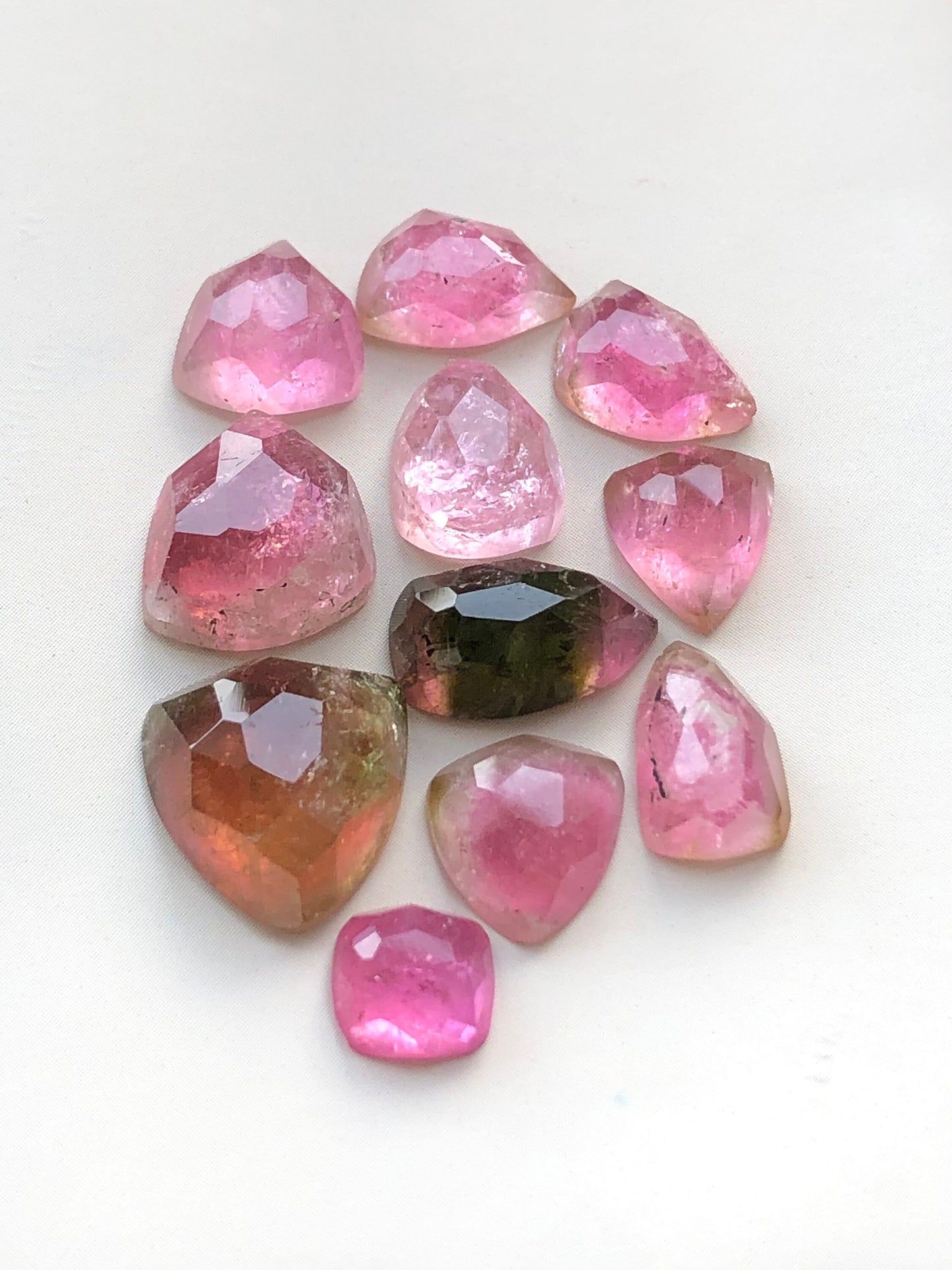 36.50 carats natural tourmaline rose cuts available flat back
