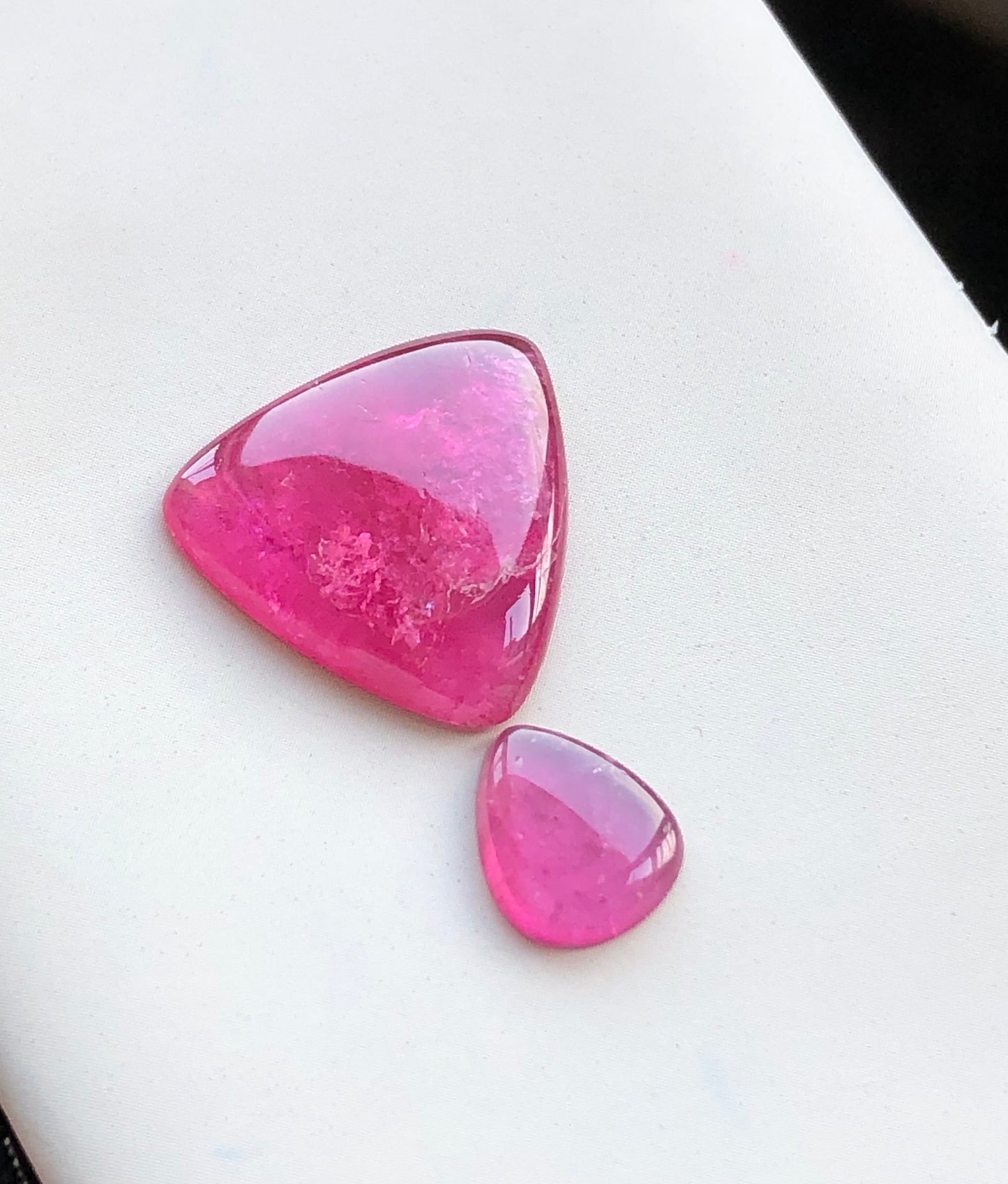 Hot pink tourmaline cabochons flat back origin Afghanistan