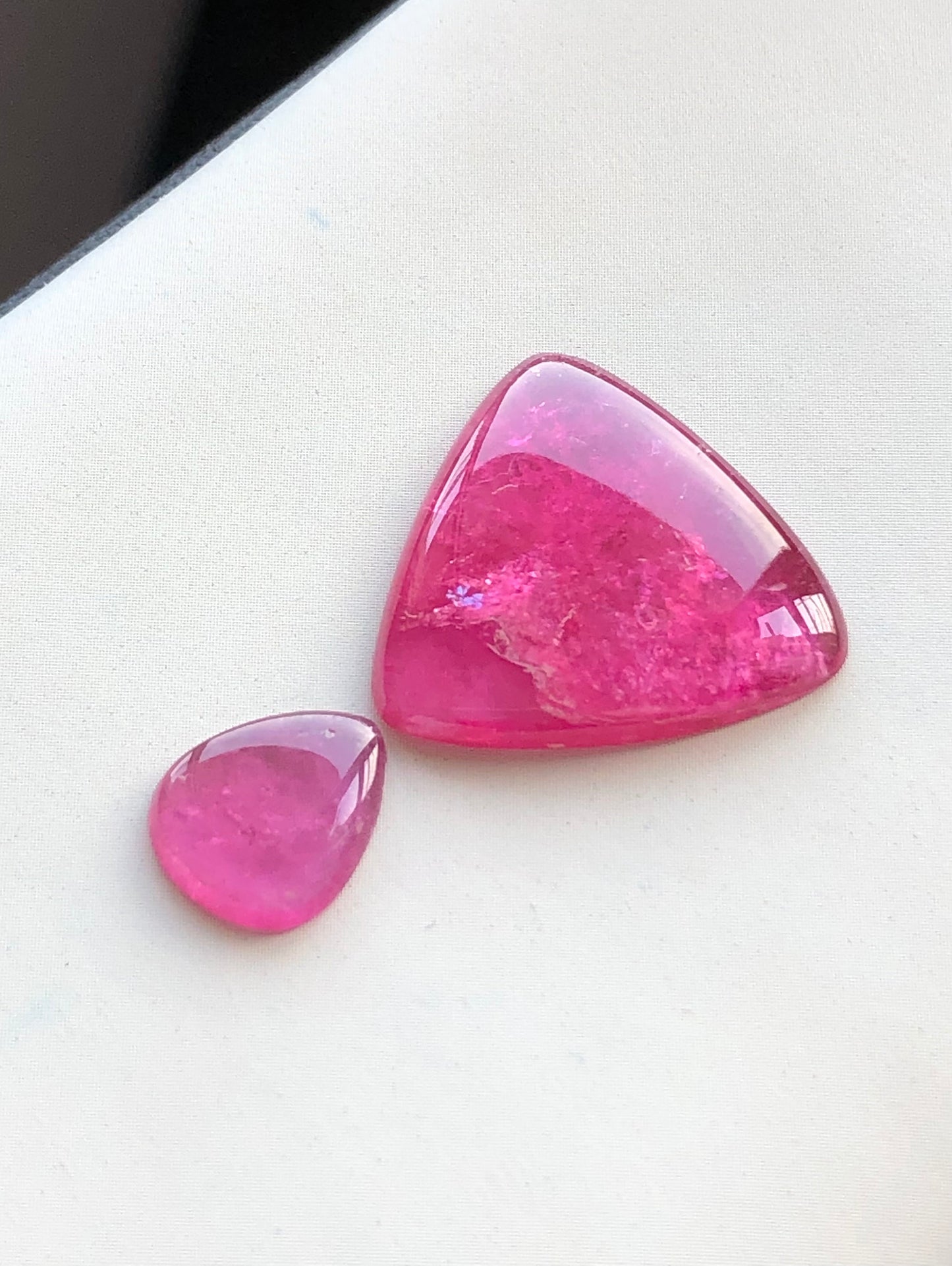 Hot pink tourmaline cabochons flat back origin Afghanistan