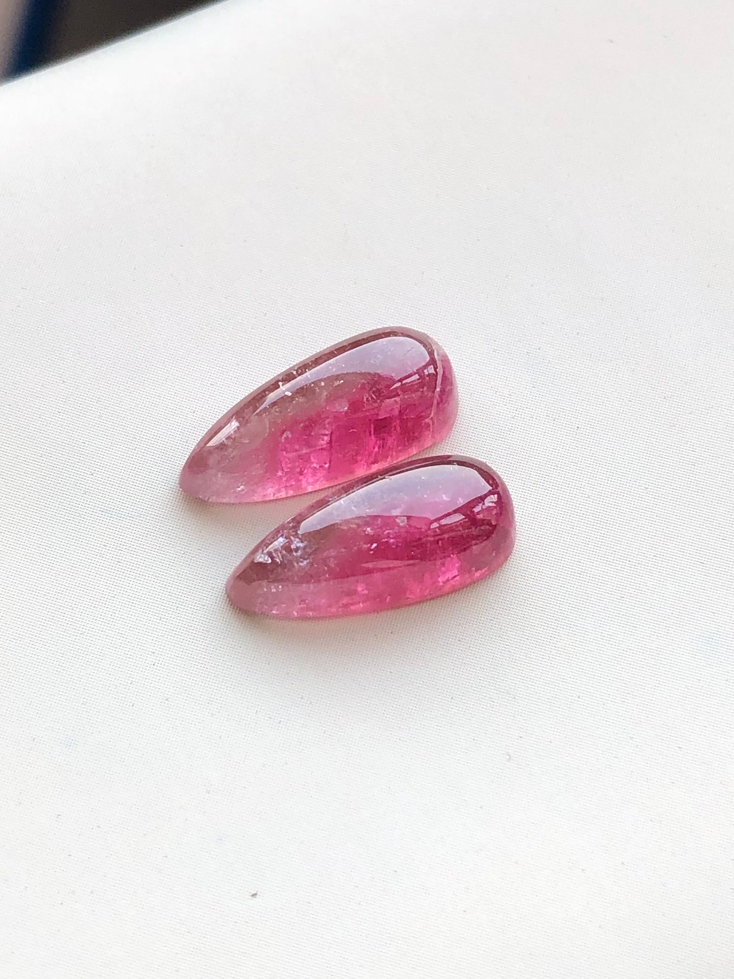 Pink tourmaline pair drop shape 6.15 carat available for sale