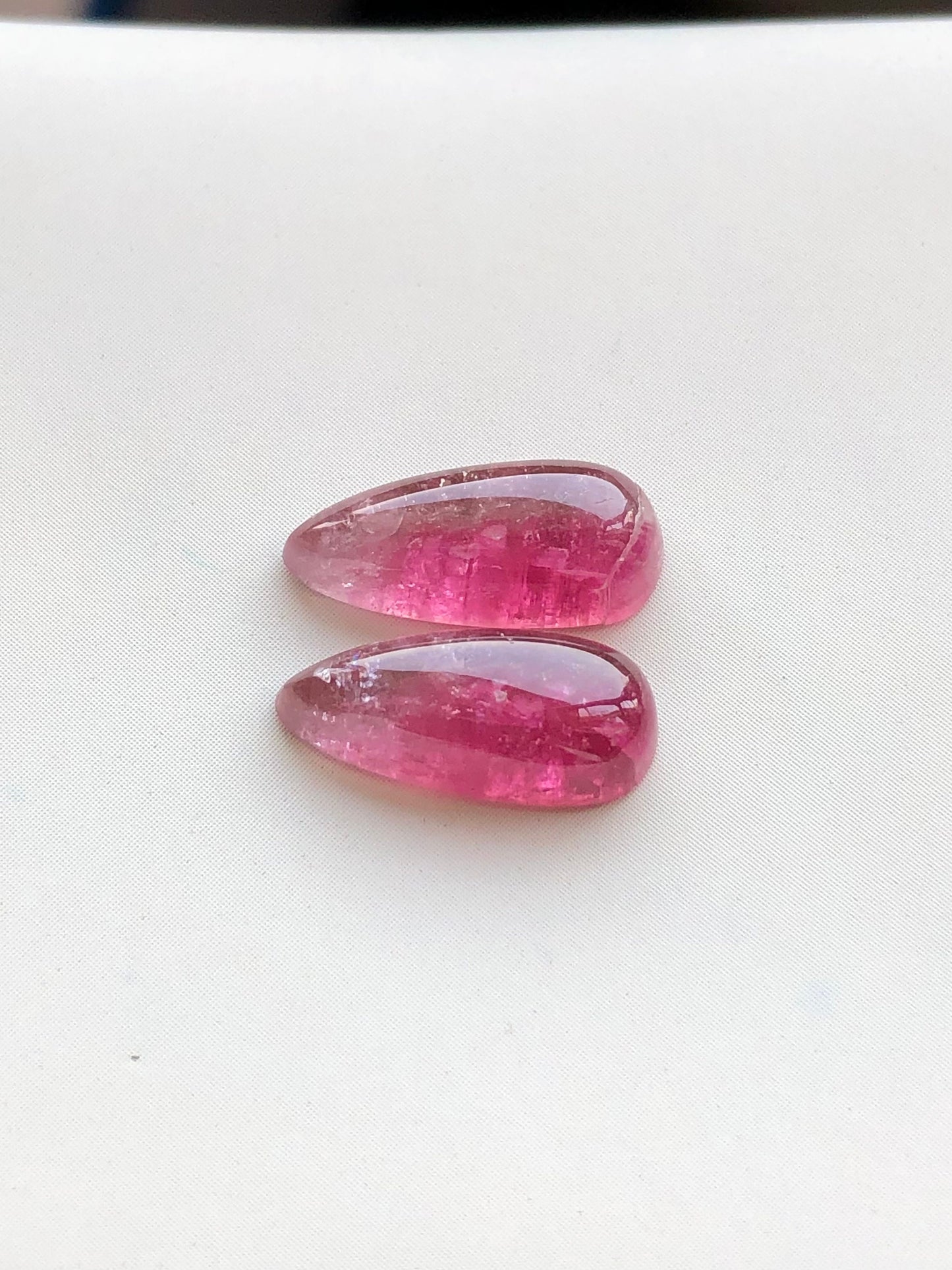 Pink tourmaline pair drop shape 6.15 carat available for sale