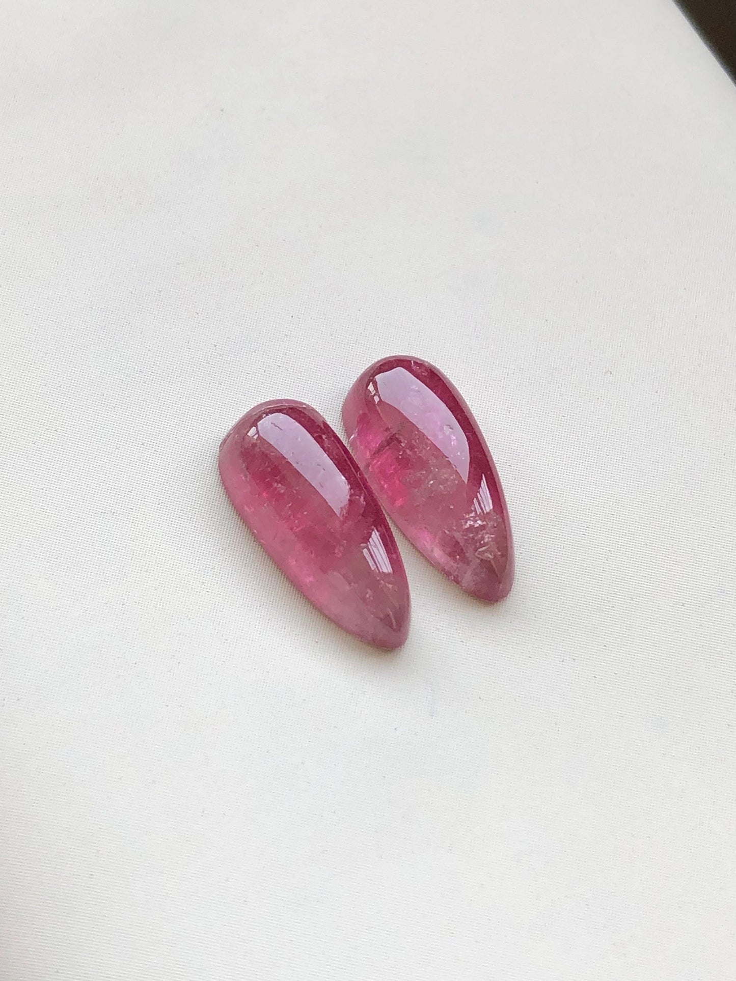 Pink tourmaline pair drop shape 6.15 carat available for sale