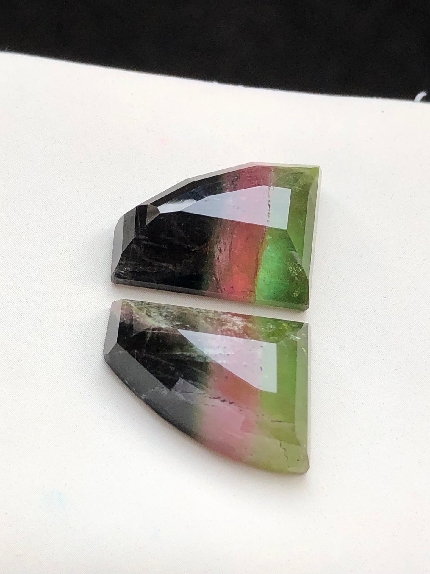 44 carats natural tri colour tourmaline pairs available for sale