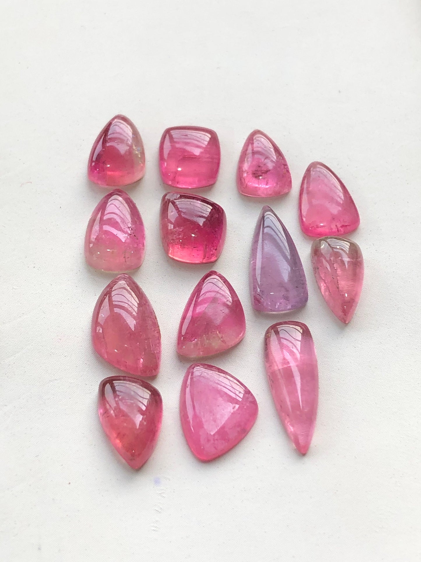 Pink tourmaline cabochons flat back 28.20 carats