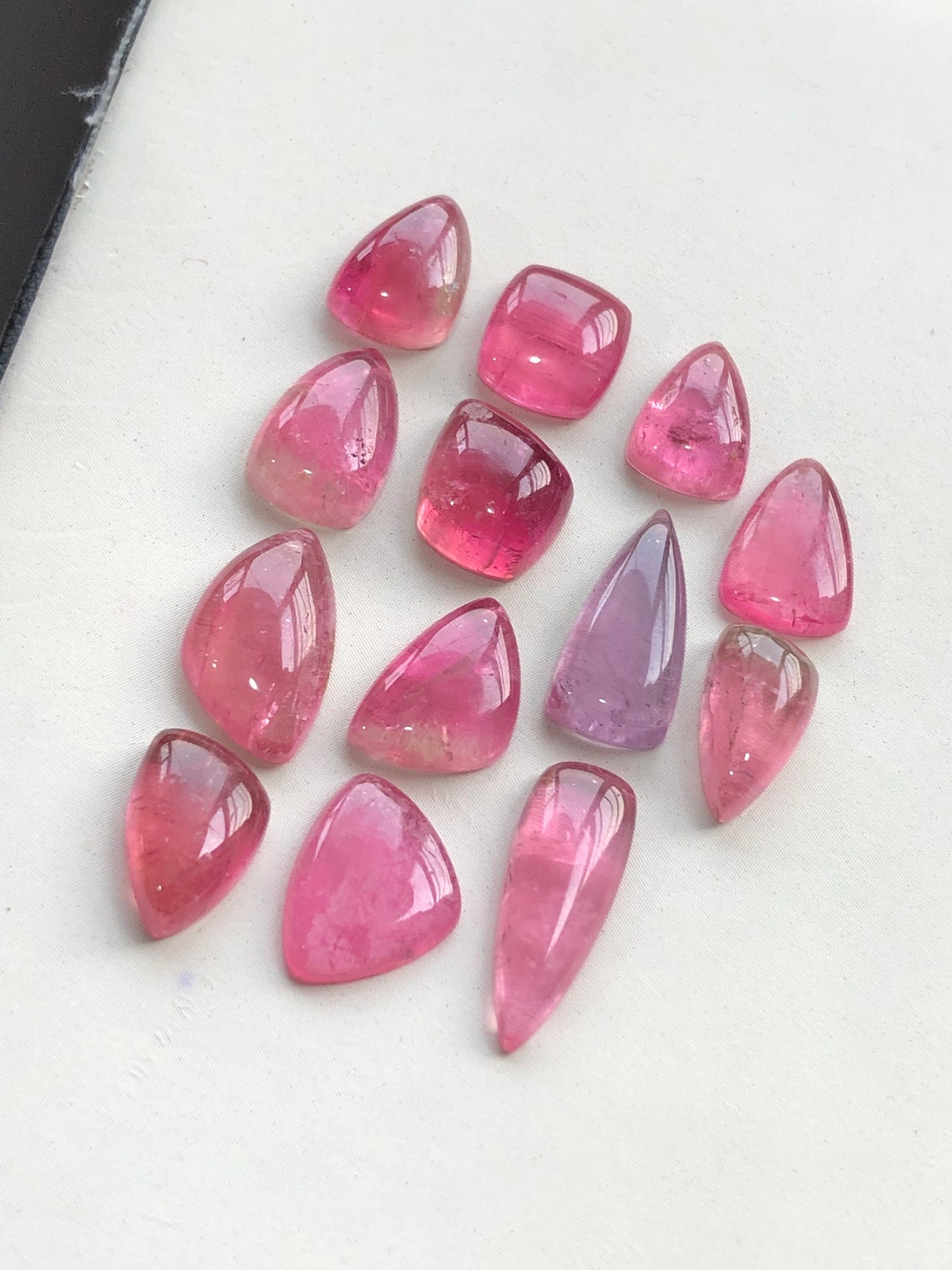 Pink tourmaline cabochons flat back 28.20 carats