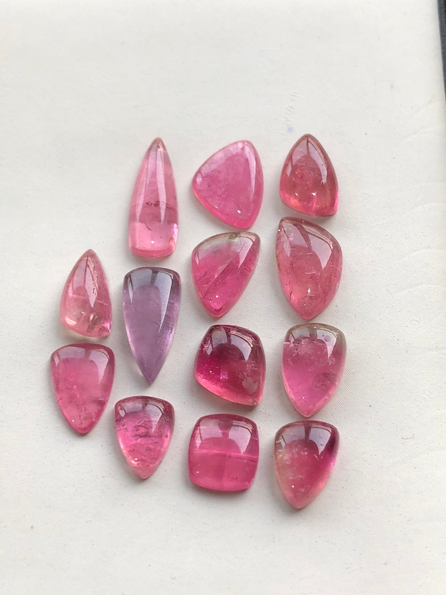 Pink tourmaline cabochons flat back 28.20 carats