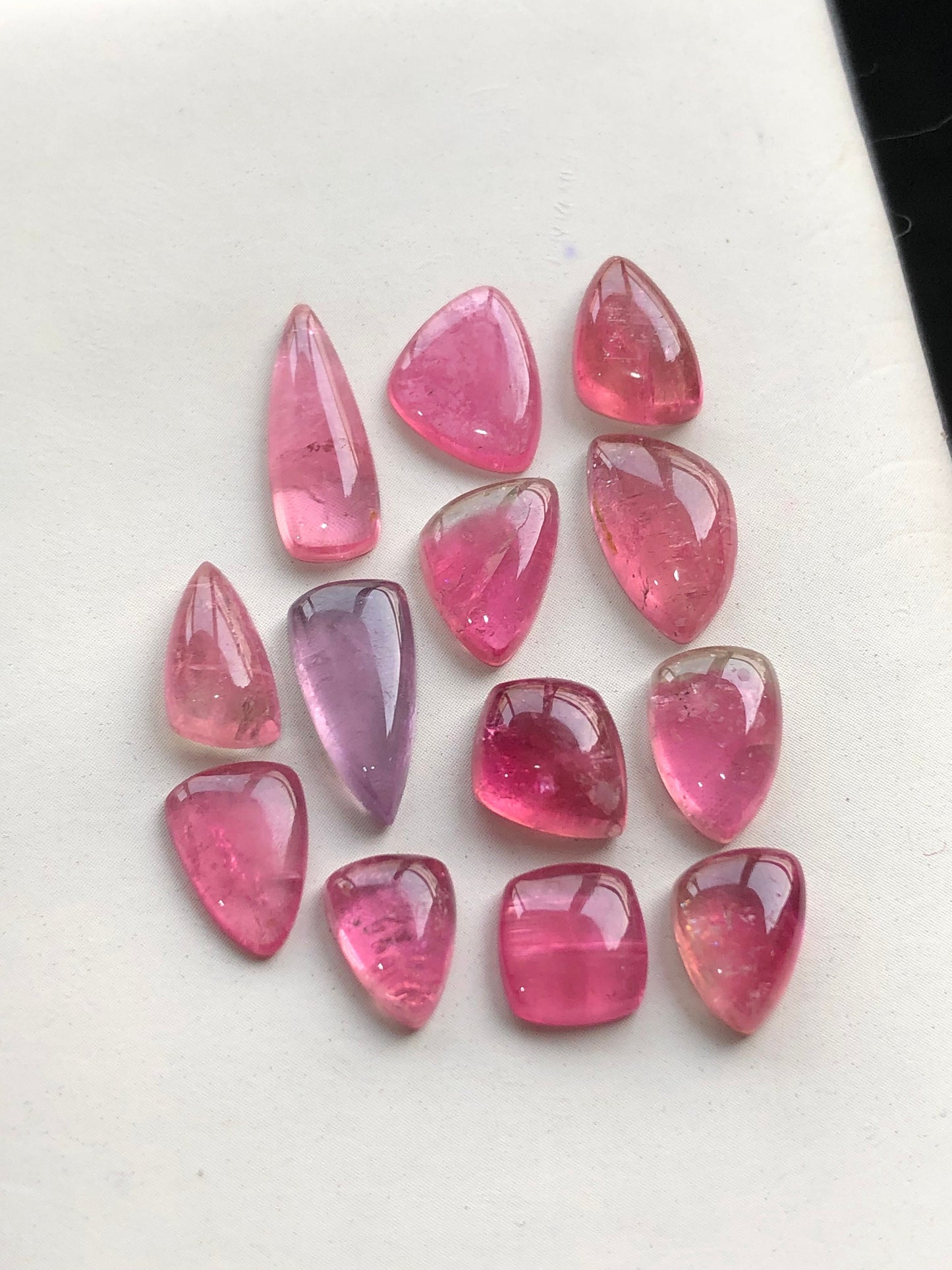 Pink tourmaline cabochons flat back 28.20 carats