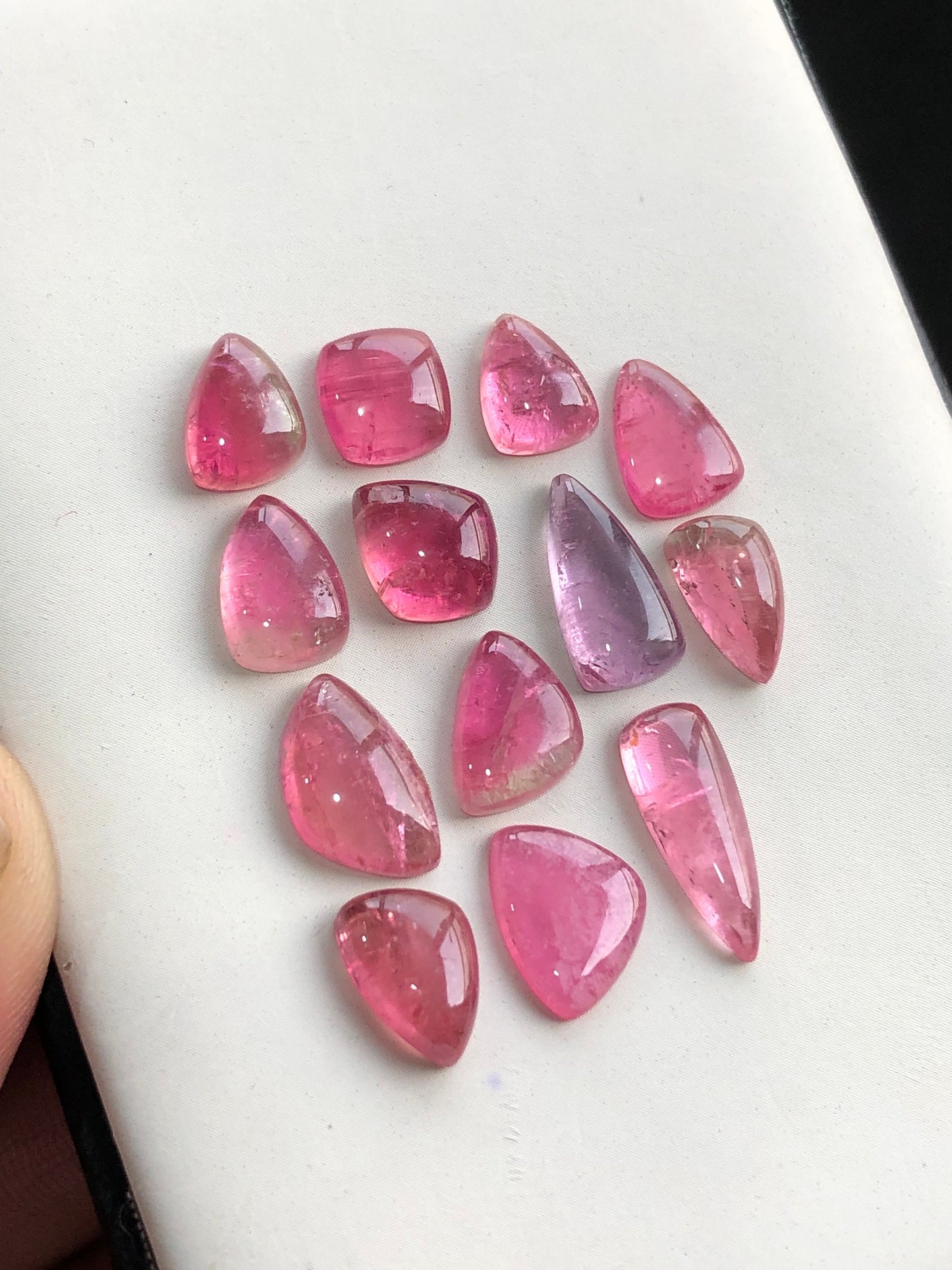 Pink tourmaline cabochons flat back 28.20 carats
