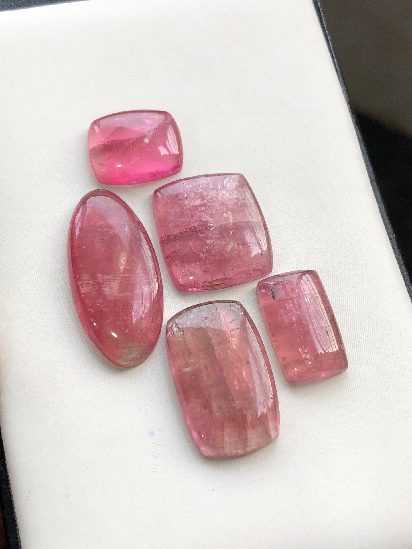 Pink tourmaline cabochons flat back 52 carats