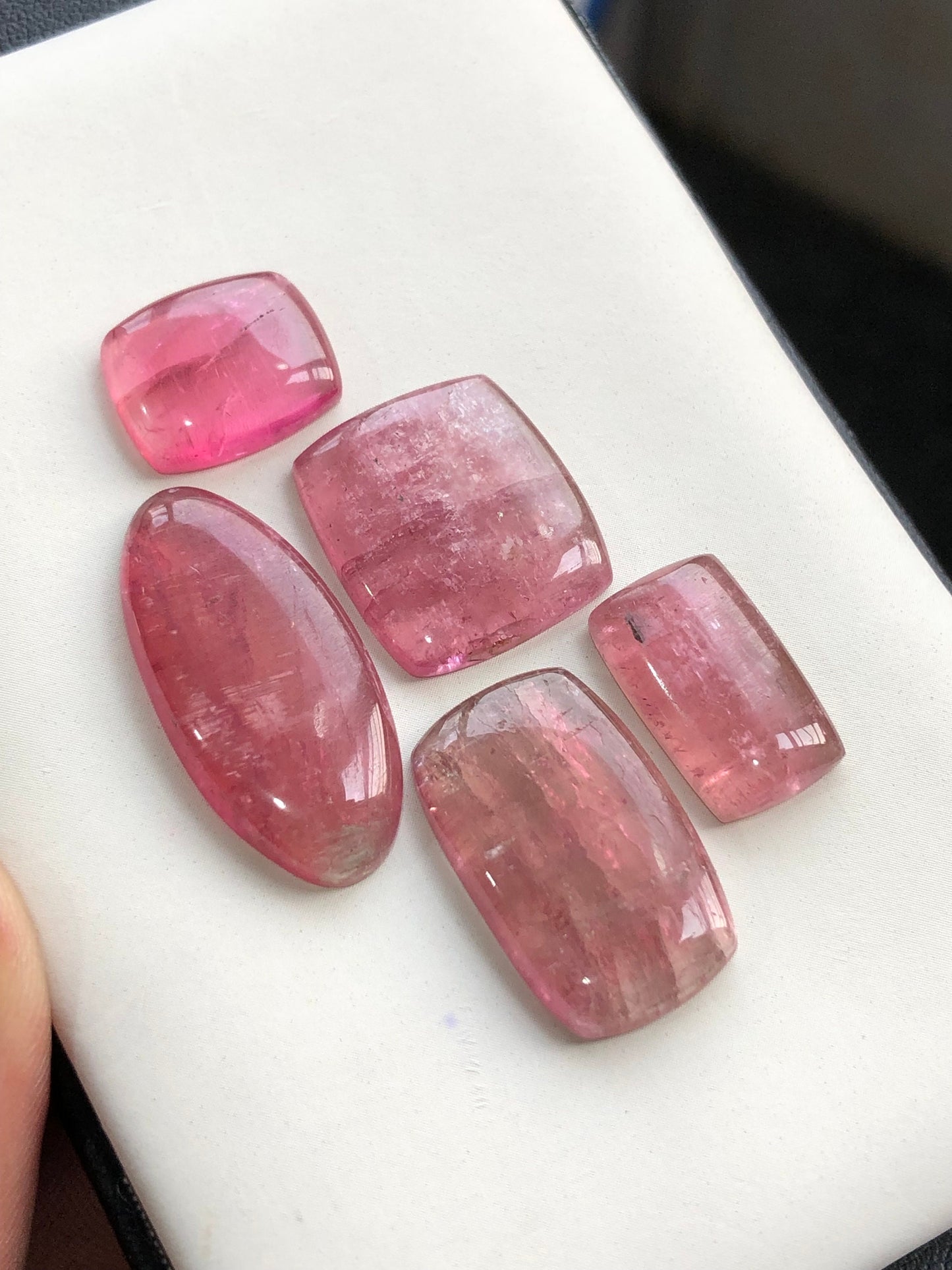 Pink tourmaline cabochons flat back 52 carats