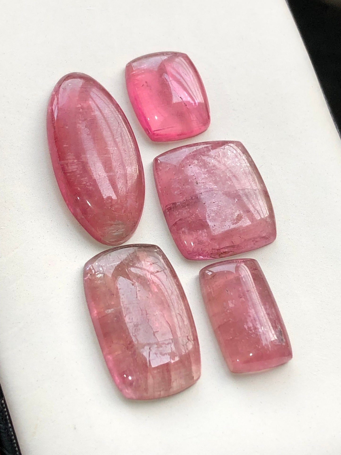 Pink tourmaline cabochons flat back 52 carats