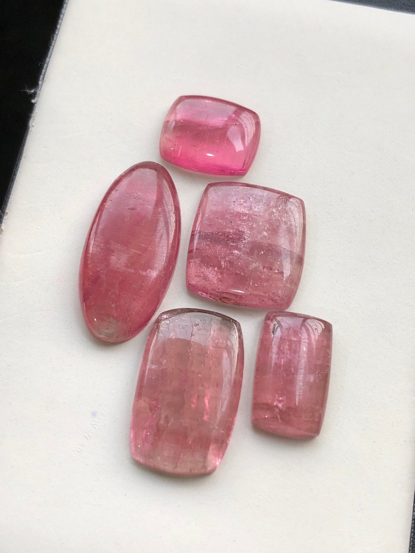 Pink tourmaline cabochons flat back 52 carats