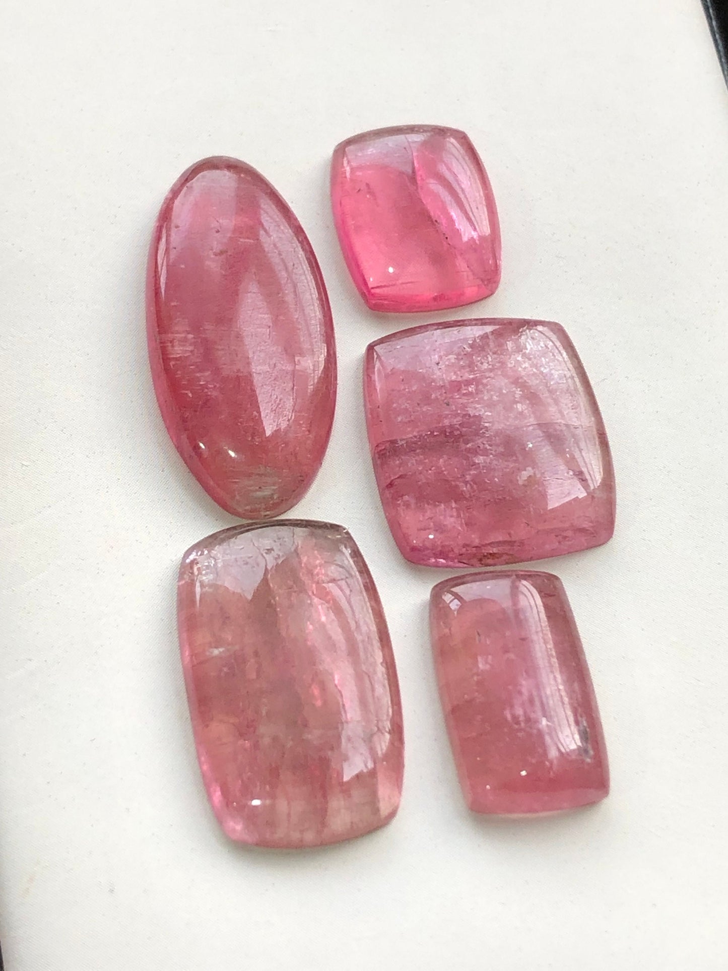 Pink tourmaline cabochons flat back 52 carats