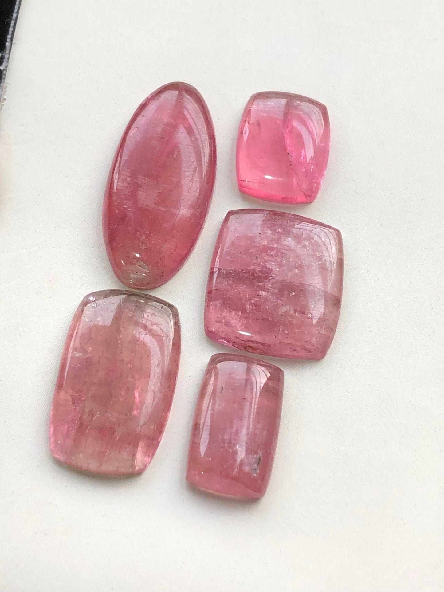 Pink tourmaline cabochons flat back 52 carats