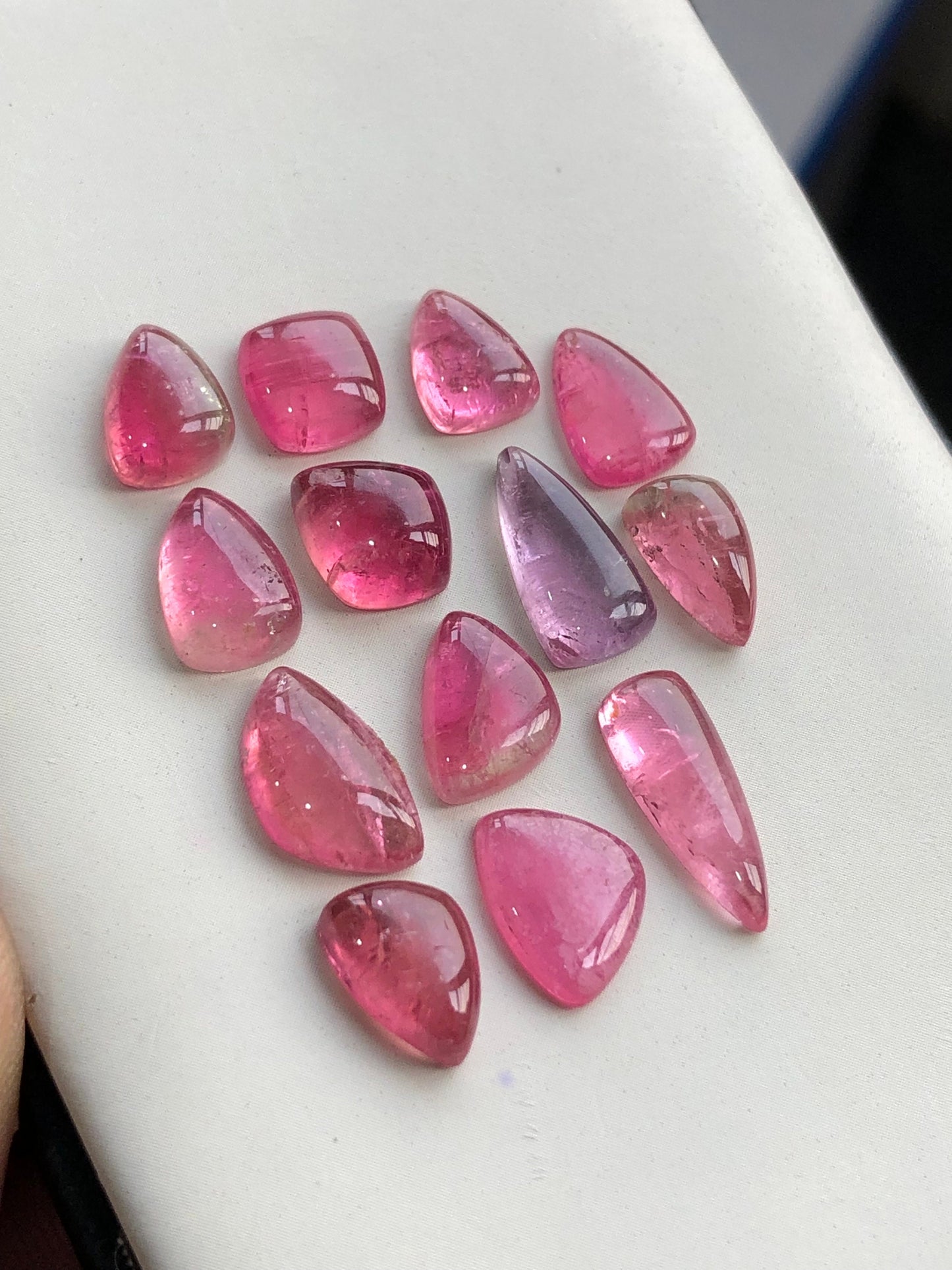 Pink tourmaline cabochons flat back 28.20 carats