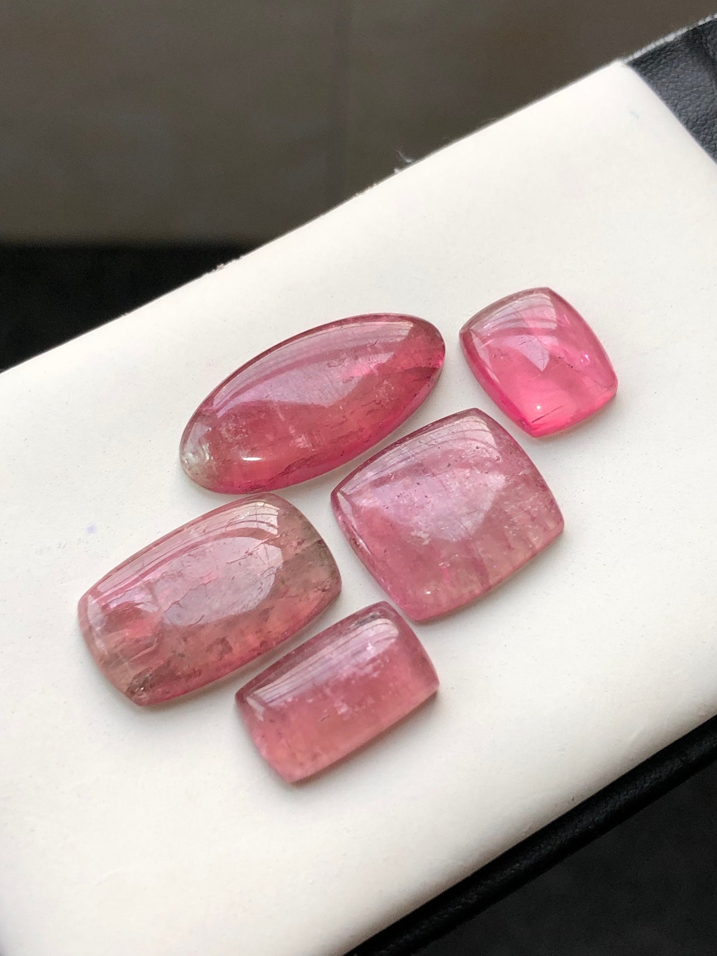 Pink tourmaline cabochons flat back 52 carats