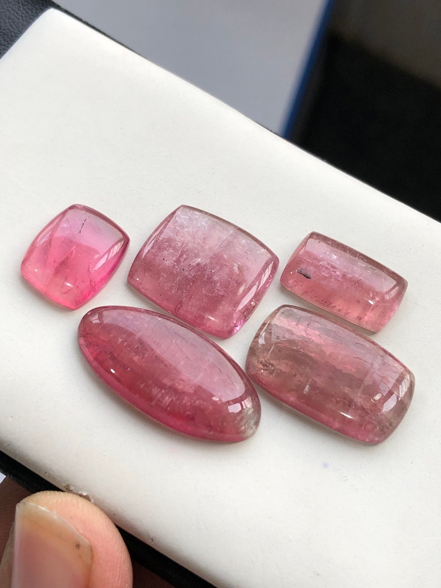 Pink tourmaline cabochons flat back 52 carats