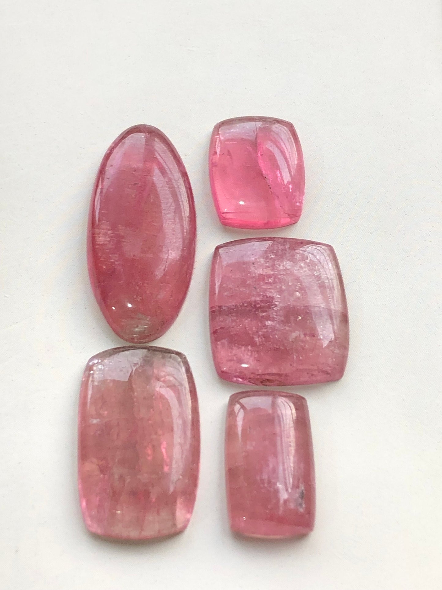 Pink tourmaline cabochons flat back 52 carats