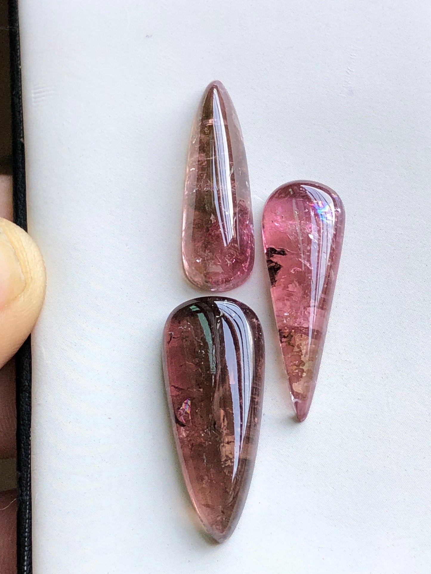 Pink tourmaline cabochons 28 carats origin Afghanistan