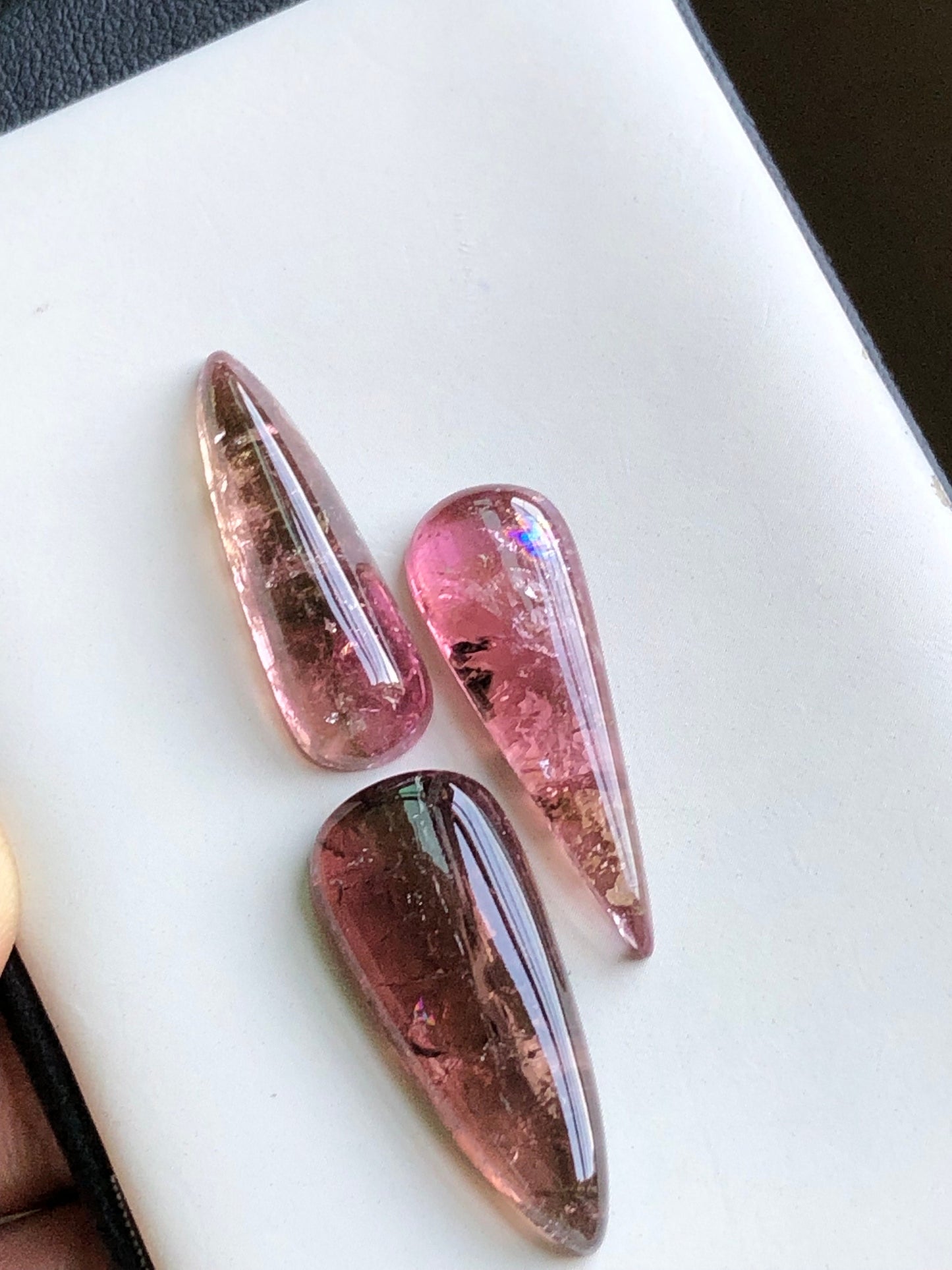 Pink tourmaline cabochons 28 carats origin Afghanistan