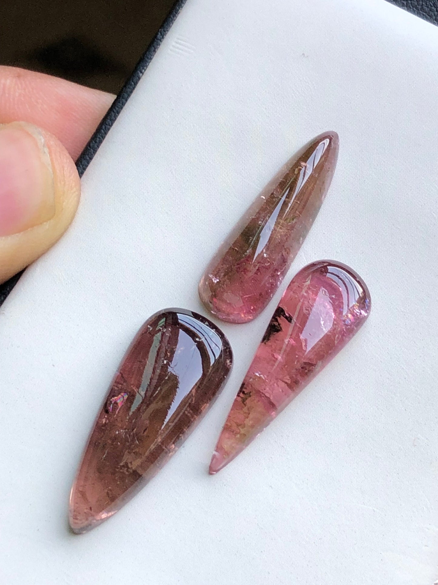 Pink tourmaline cabochons 28 carats origin Afghanistan
