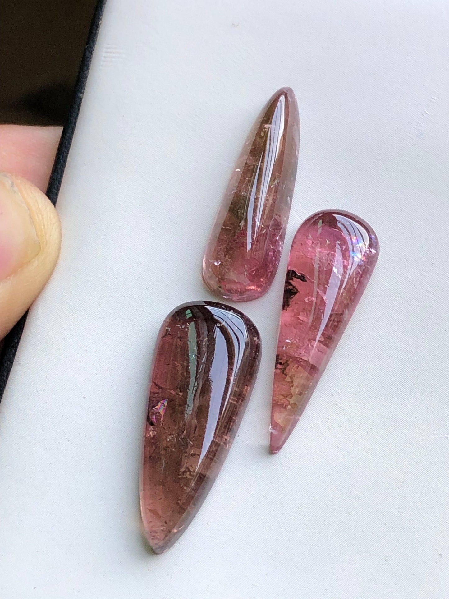 Pink tourmaline cabochons 28 carats origin Afghanistan