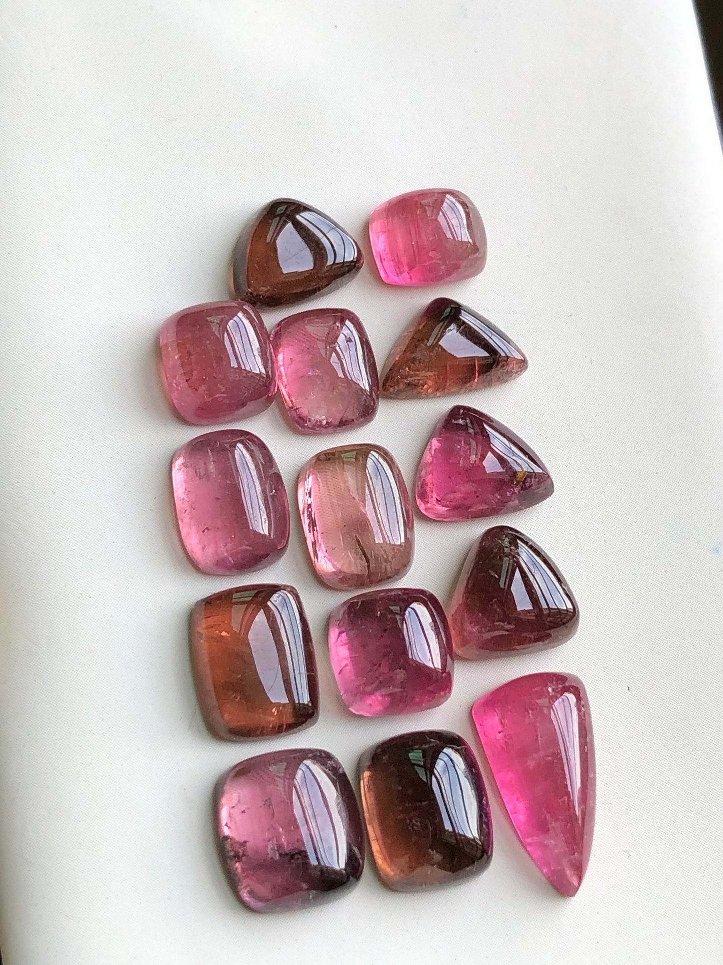 Pink tourmaline cabochons available 46.20 carats