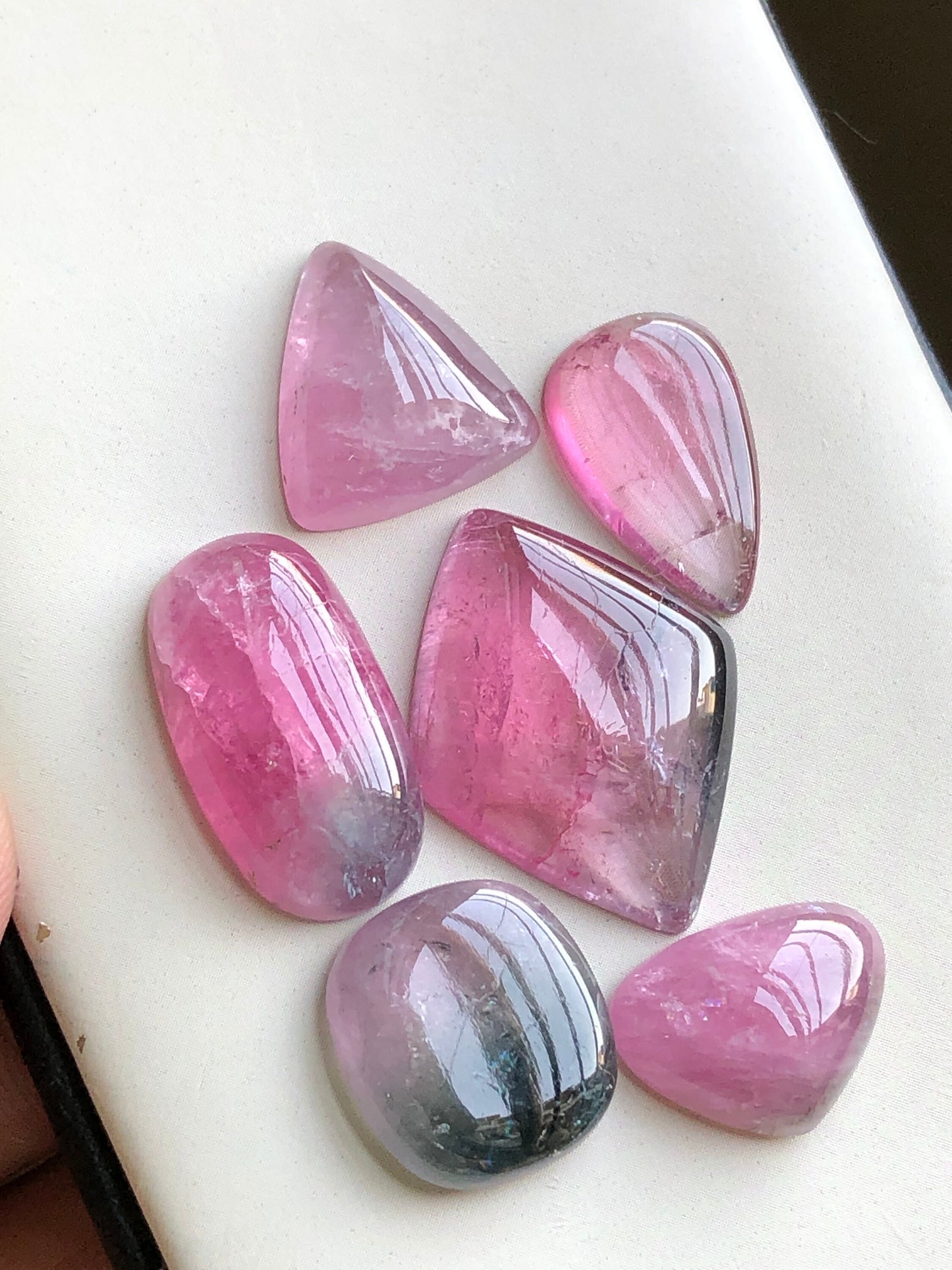 Natural pink tourmaline cabochons lot 62.70 carats