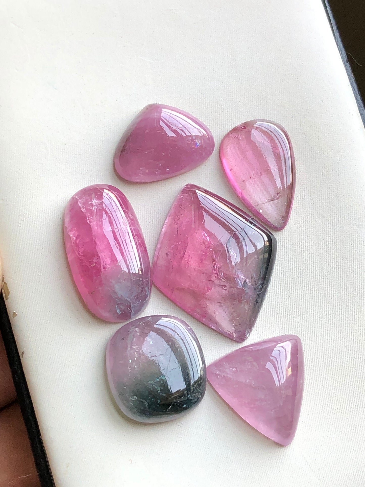 Natural pink tourmaline cabochons lot 62.70 carats