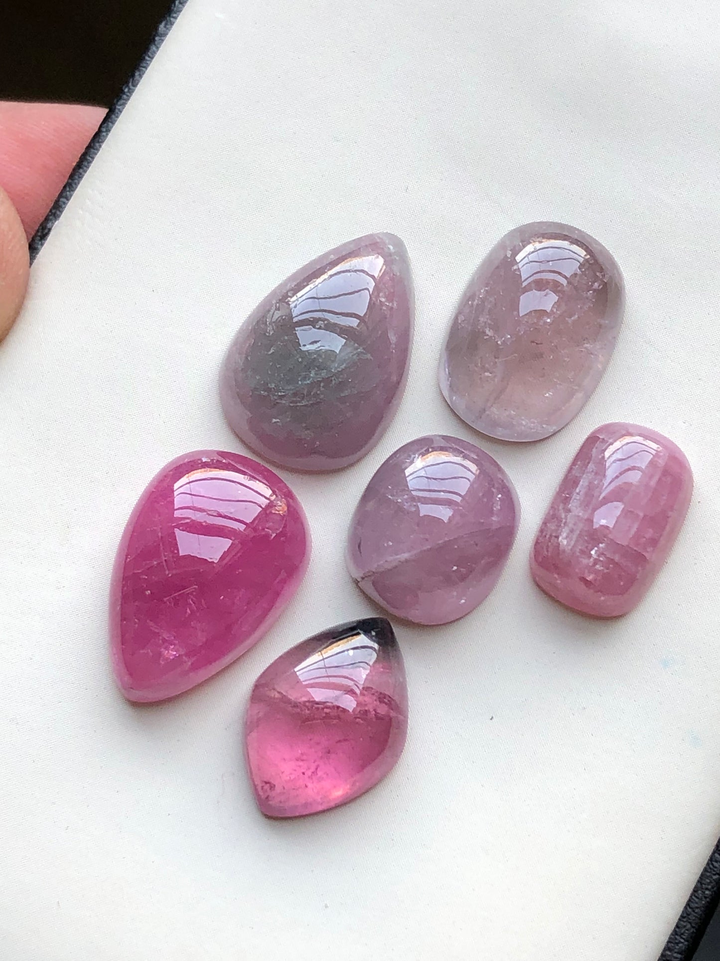 Natural pink tourmaline cabochons lot 37.30 carats