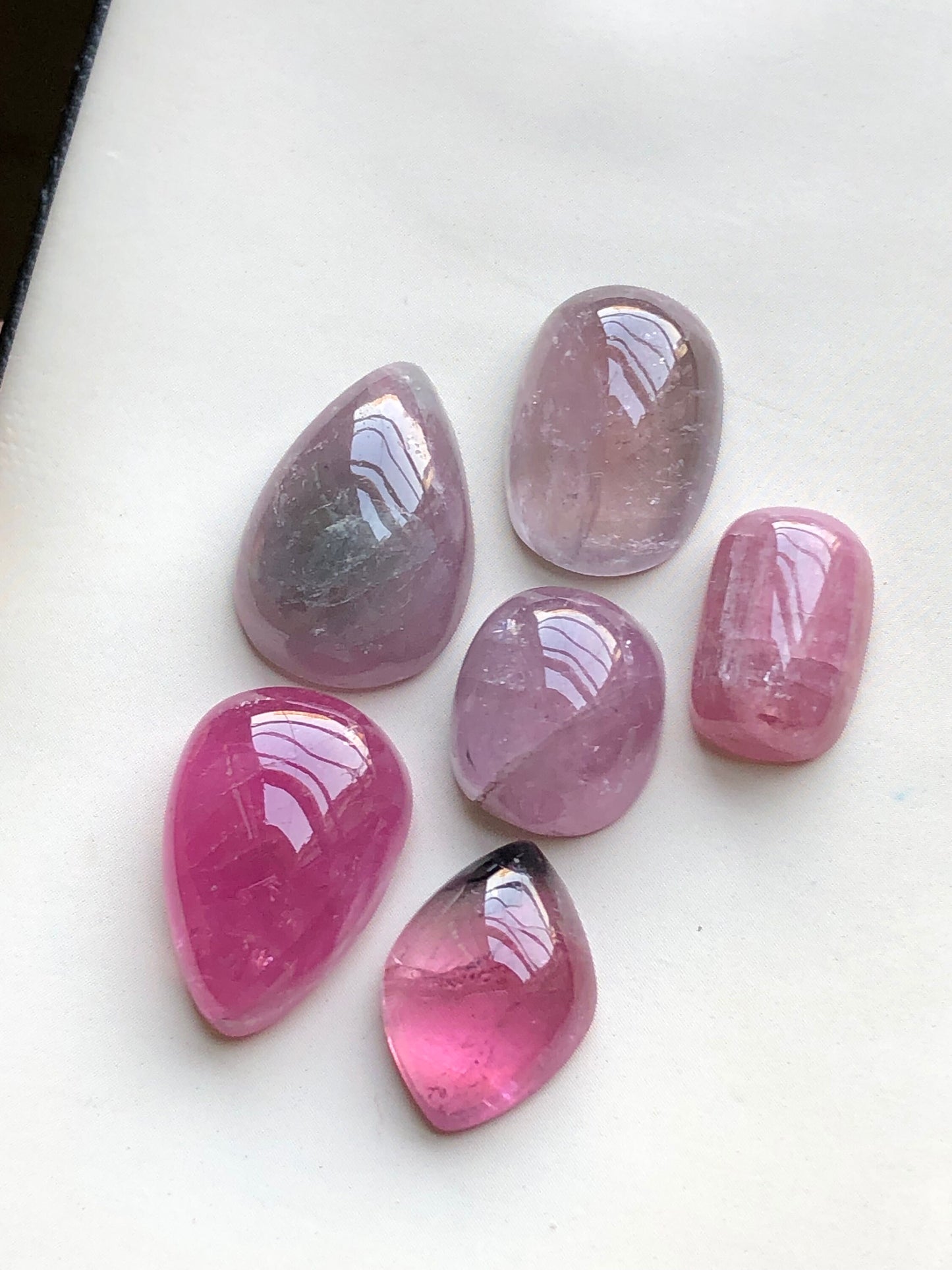 Natural pink tourmaline cabochons lot 37.30 carats
