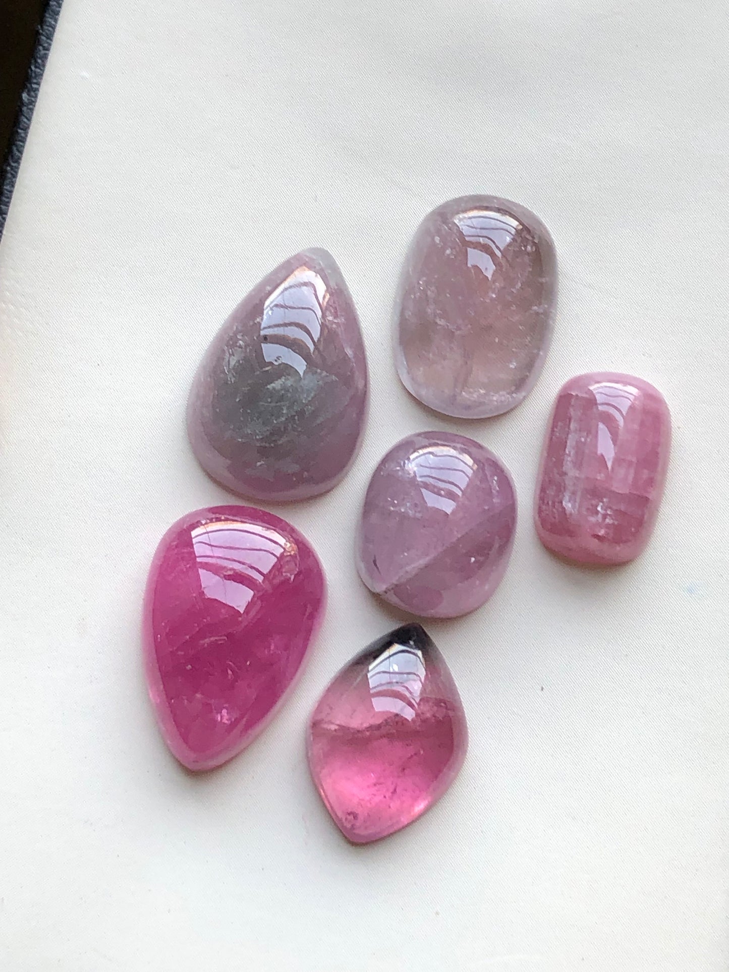 Natural pink tourmaline cabochons lot 37.30 carats