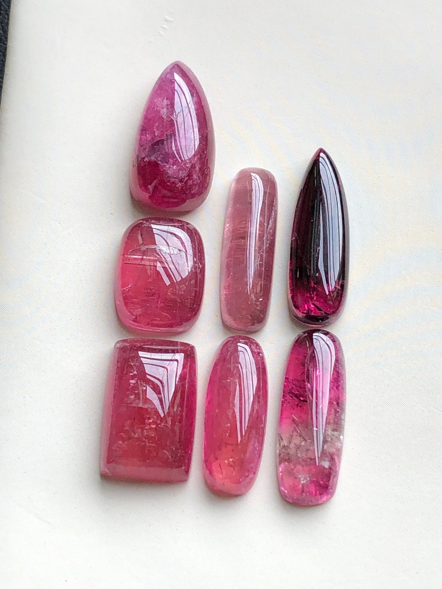 Natural pink tourmaline cabochons lot 48.65 Carats