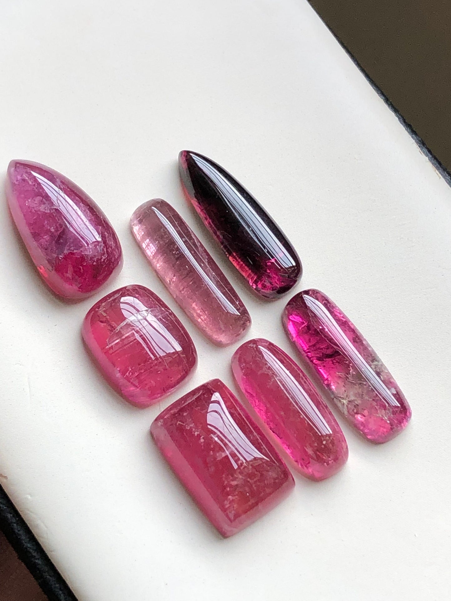 Natural pink tourmaline cabochons lot 48.65 Carats