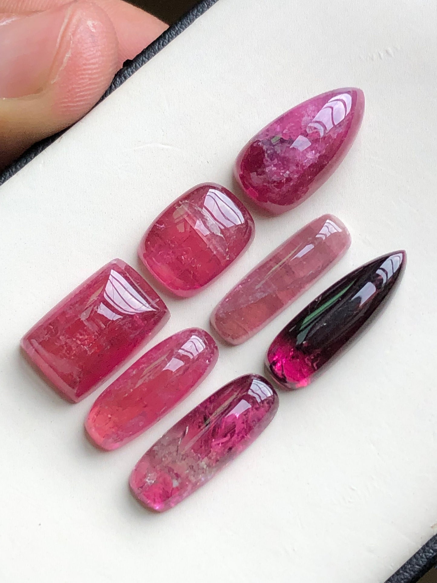 Natural pink tourmaline cabochons lot 48.65 Carats