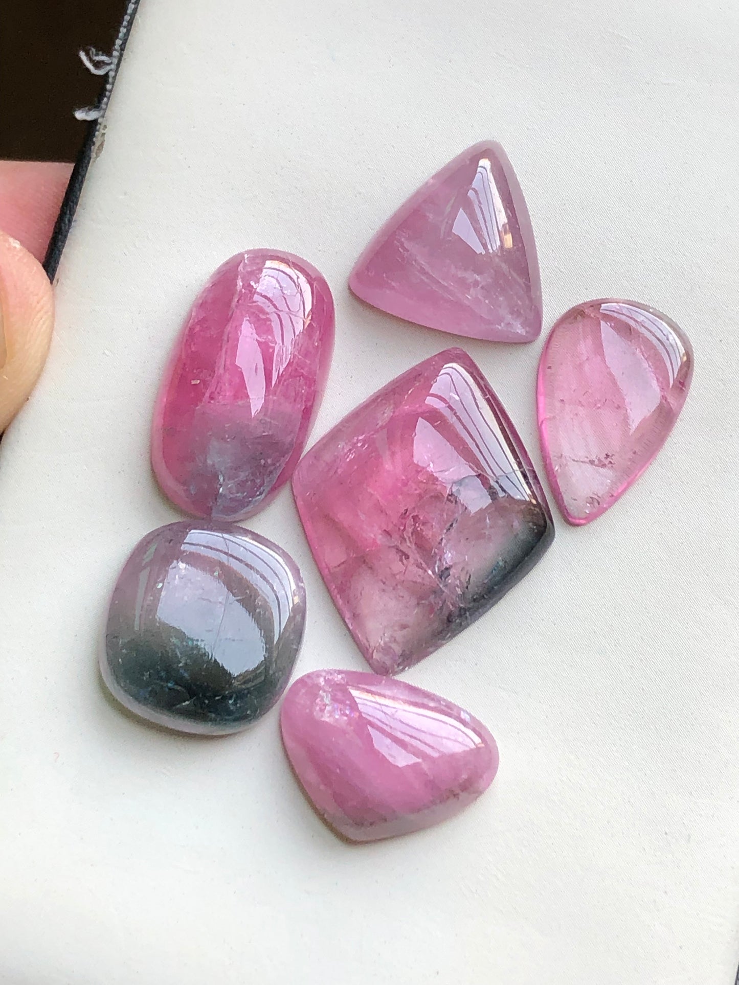 Natural pink tourmaline cabochons lot 62.70 carats
