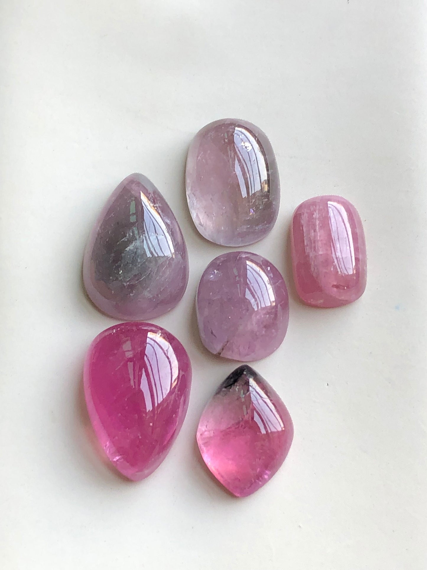 Natural pink tourmaline cabochons lot 37.30 carats