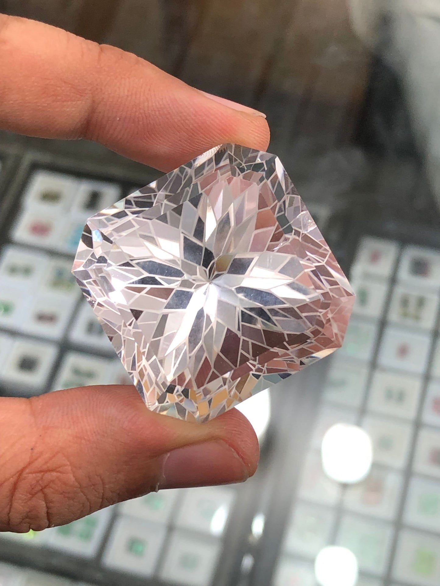 Huge fancy cut quartz available natural