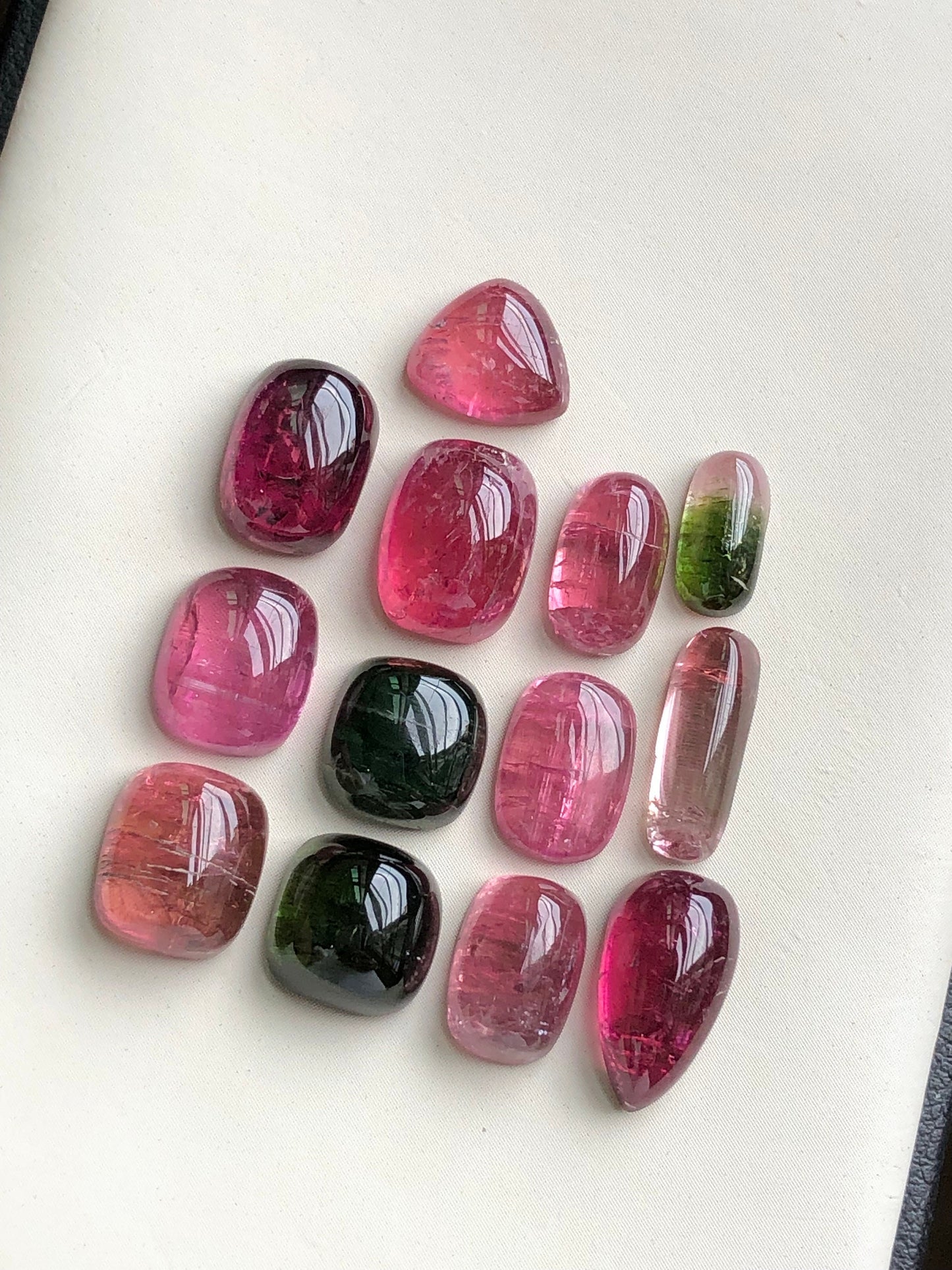 Natural pink tourmaline cabochons lot 40.50 carats