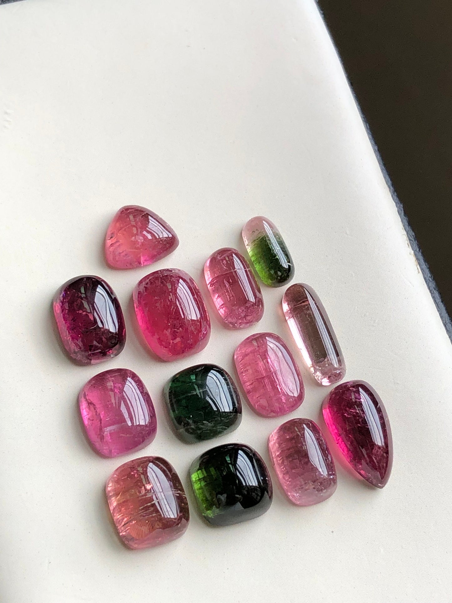 Natural pink tourmaline cabochons lot 40.50 carats
