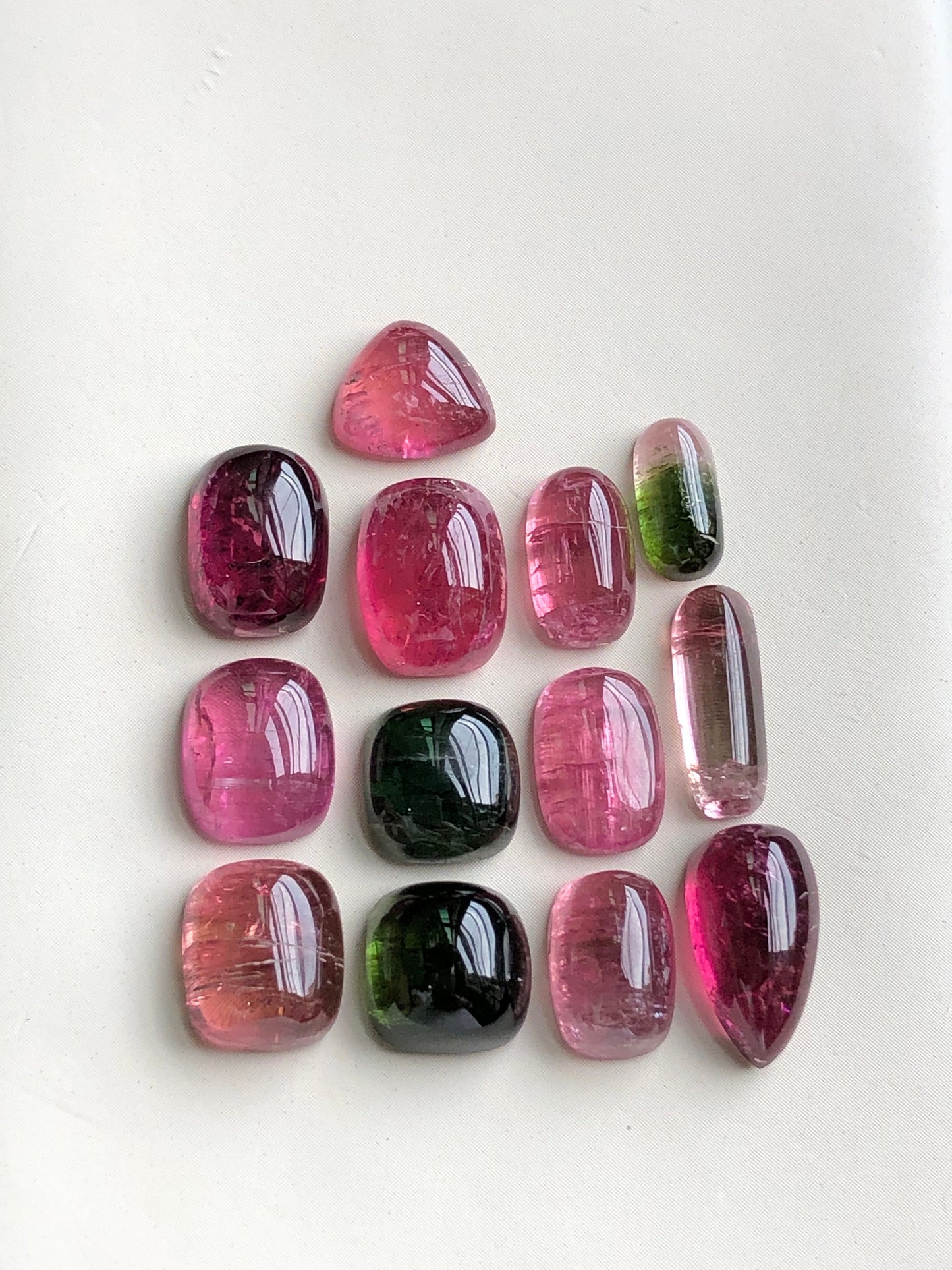 Natural pink tourmaline cabochons lot 40.50 carats