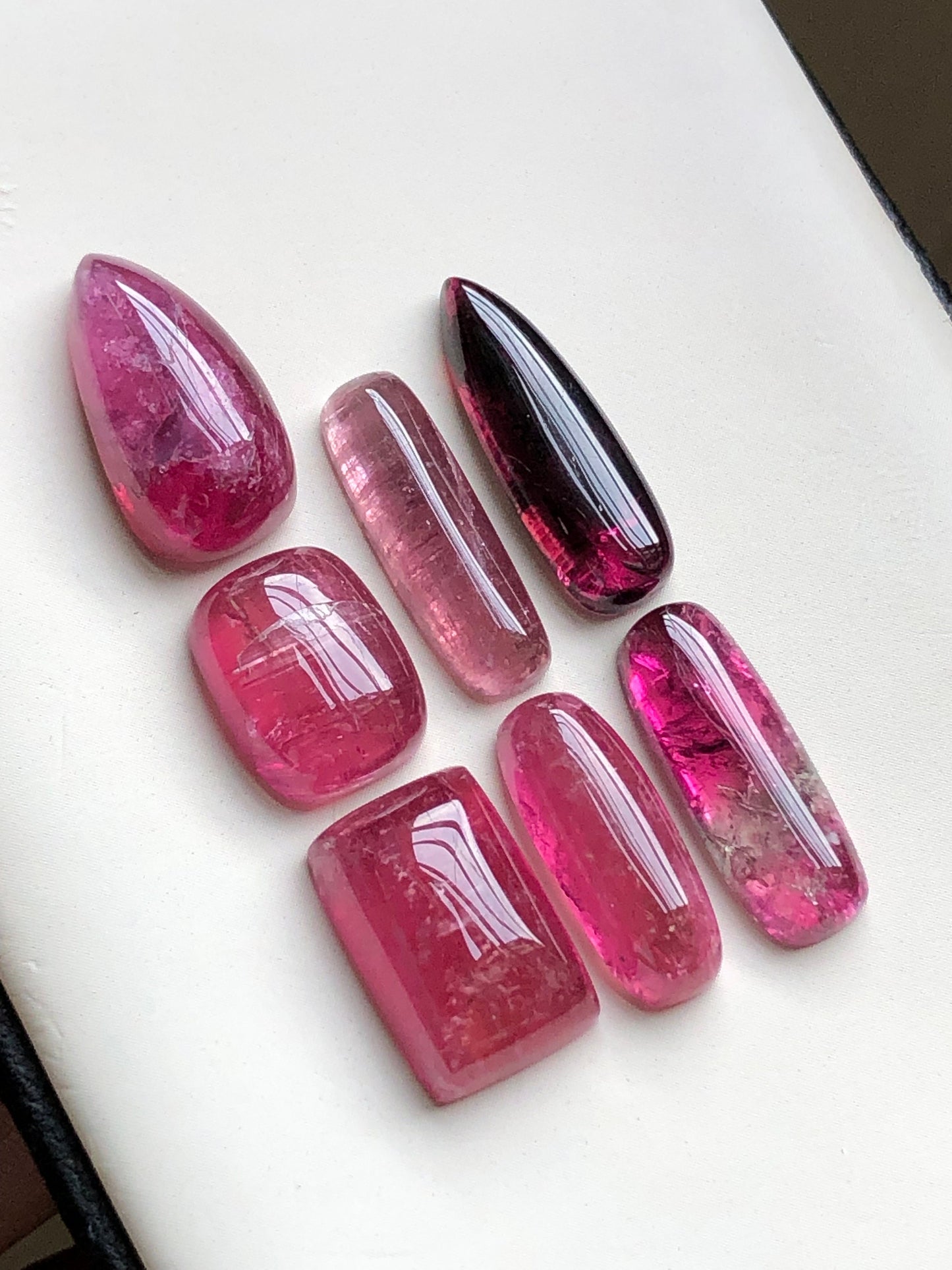 Natural pink tourmaline cabochons lot 48.65 Carats
