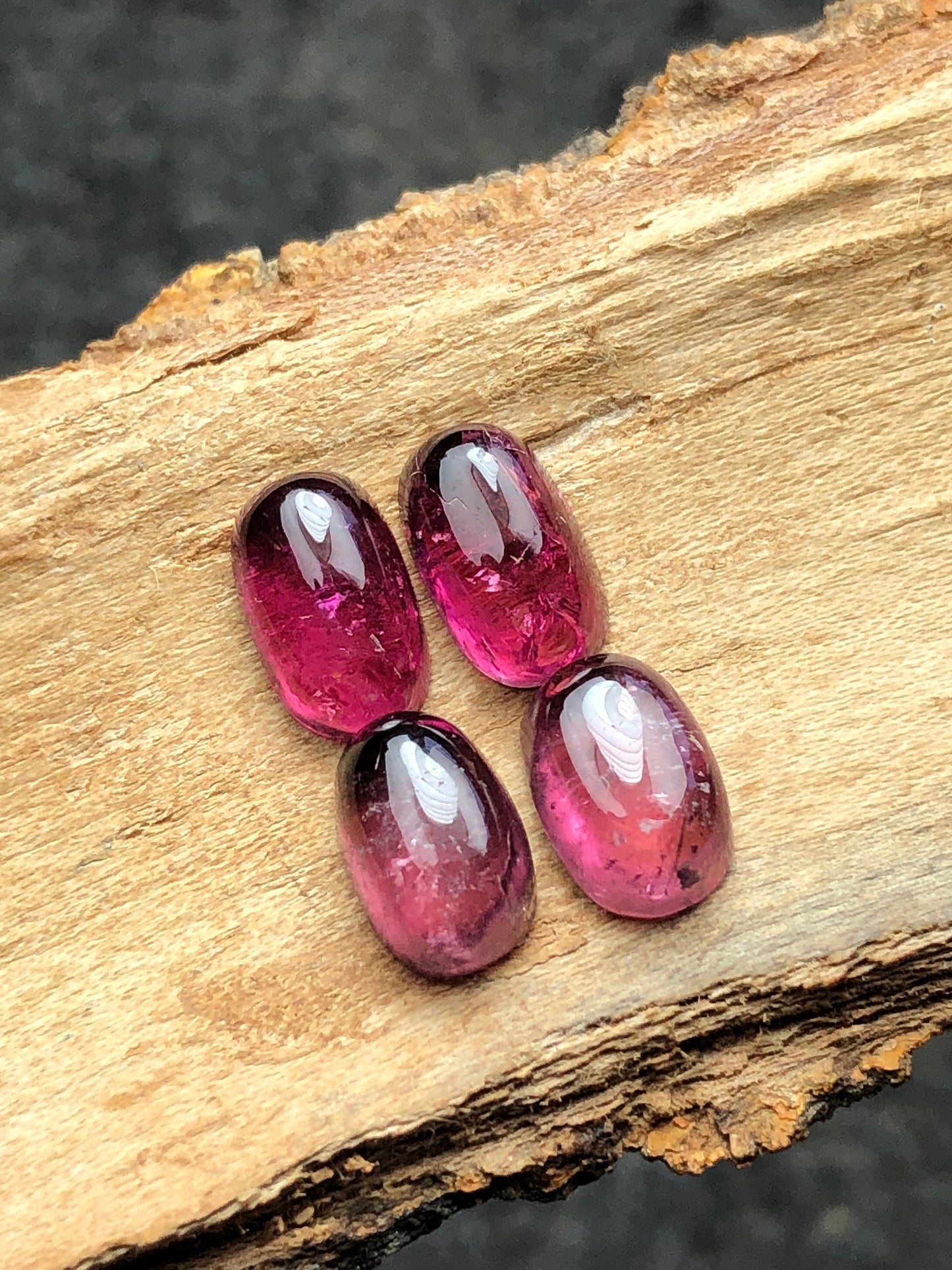 Natural pink tourmaline pair cabochon 12.60 carats