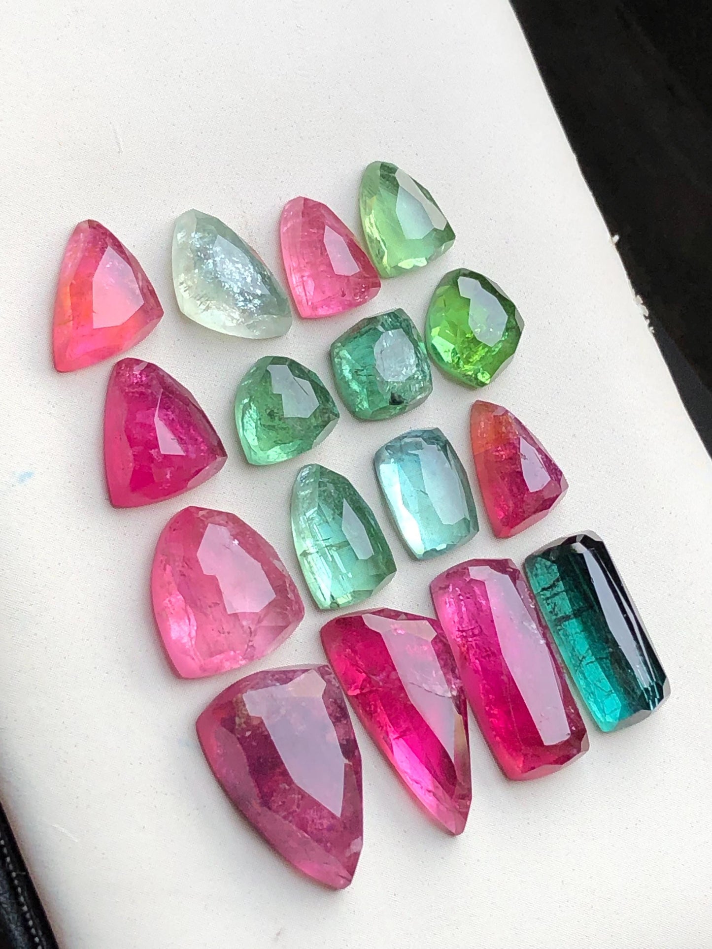 Multi colours tourmaline rose cuts origin Afghanistan kunar mines 46.80 carats