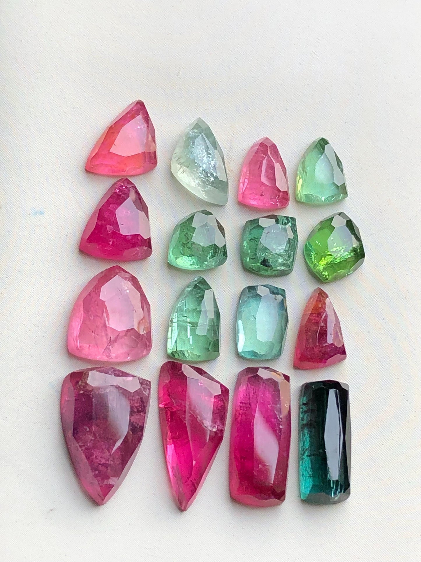 Multi colours tourmaline rose cuts origin Afghanistan kunar mines 46.80 carats
