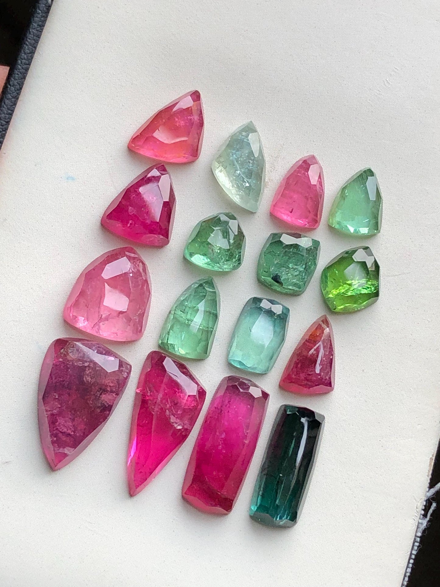 Multi colours tourmaline rose cuts origin Afghanistan kunar mines 46.80 carats