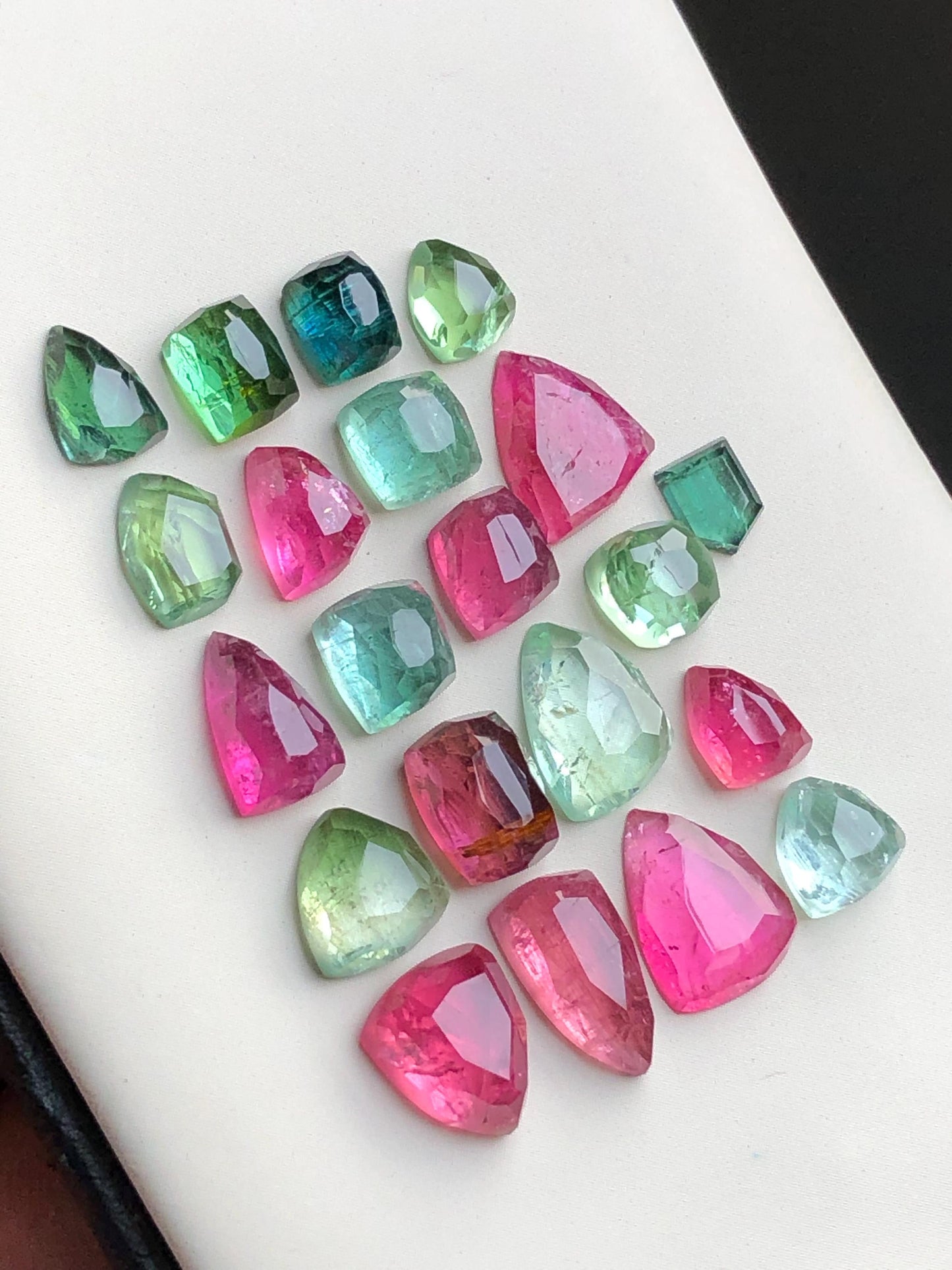 Multi colours tourmaline rose cuts lot origin Afghanistan kunar mines 38.85 carats
