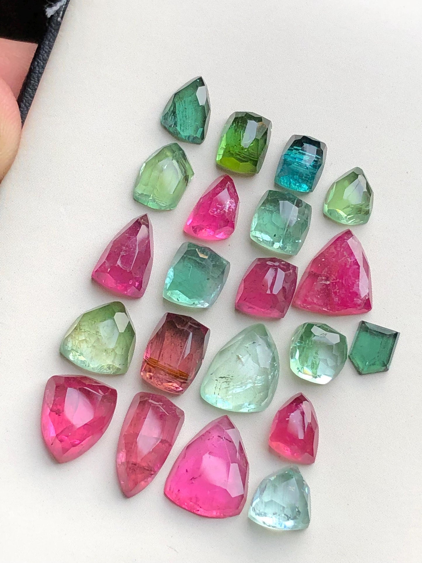 Multi colours tourmaline rose cuts lot origin Afghanistan kunar mines 38.85 carats