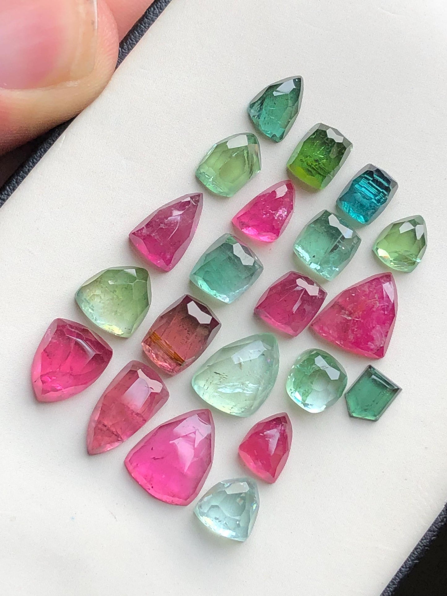 Multi colours tourmaline rose cuts lot origin Afghanistan kunar mines 38.85 carats